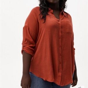 TORRID Lindsay Drop Shoulder Button-Down Shirt Size 0- Large